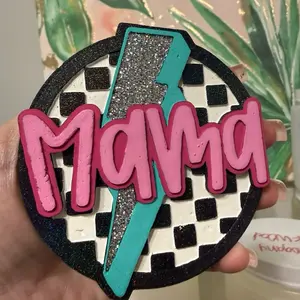 Checkered mama car freshie air freshener