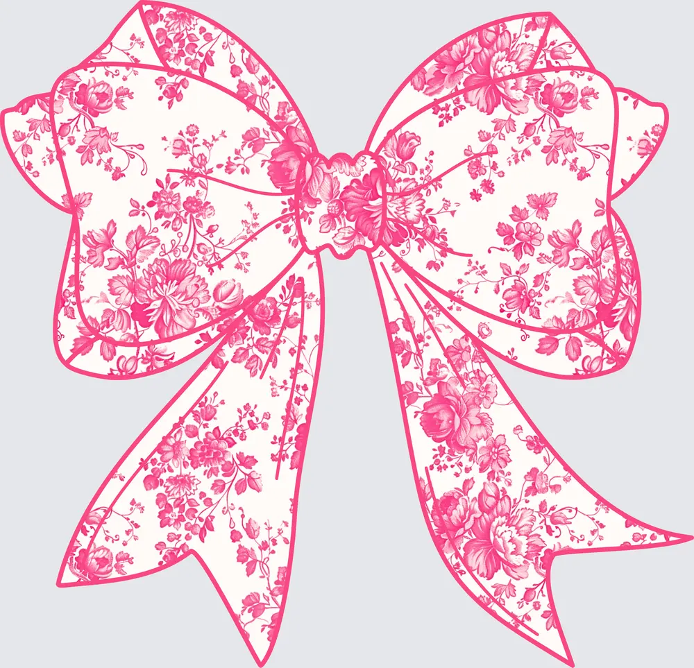 Pink Toile Bow