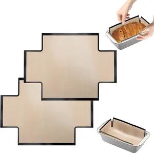 Reusable Silicone Bread Baking Mats, Non-Stick Easy Clean Pastry Liners, Perfect for 9x5 Inch Bakery Pans & Dough Transfers, Baking Supplies