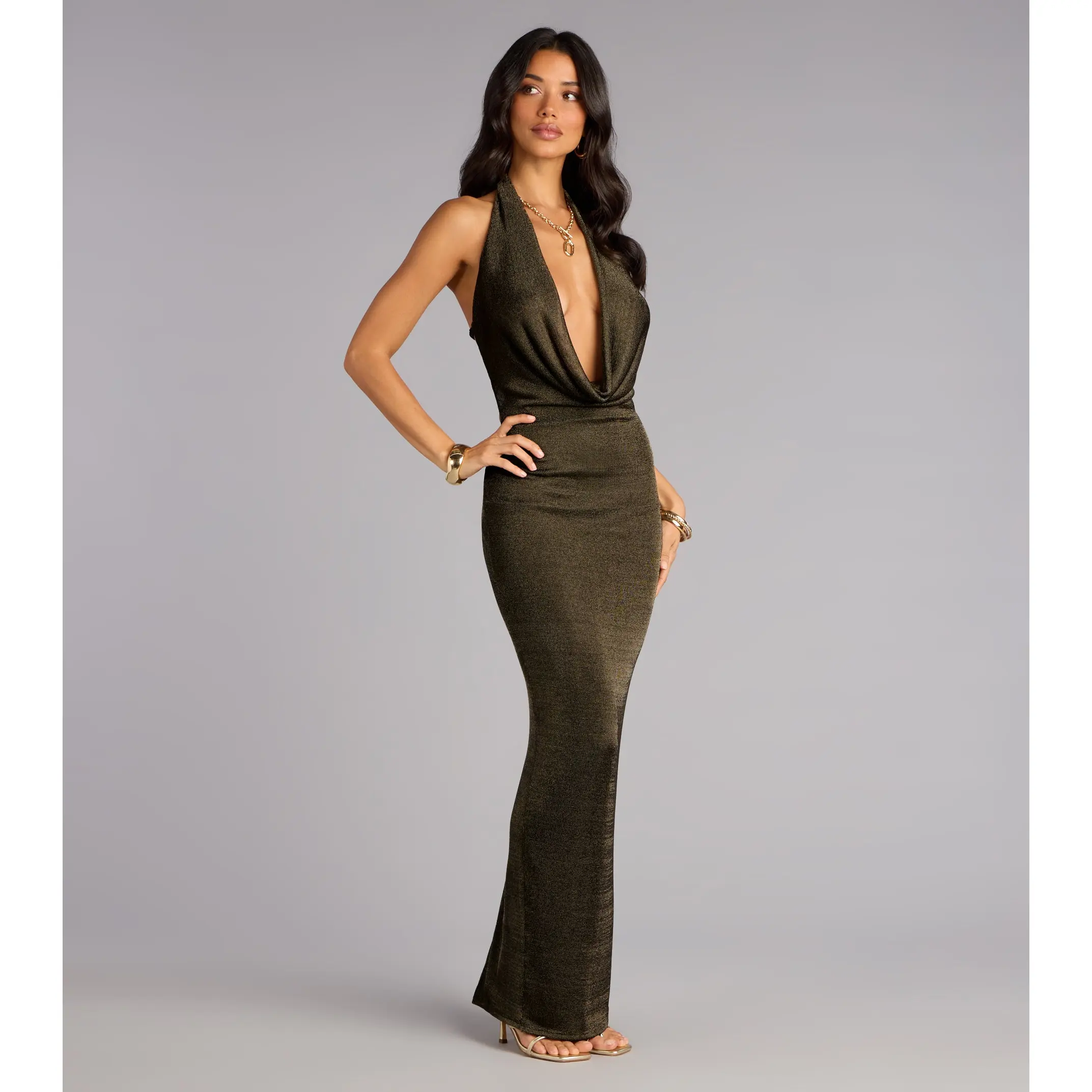 Glow Goddess Strappy Back Metallic Knit Maxi Dress - TikTok Shop Glow Goddess Strappy Back Metallic Knit Maxi Dress - TikTok Shop