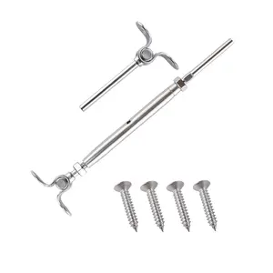 Senmit Stainless Steel Turnbuckle Deck Toggle Set for 1/8 Cable Railing, DT10