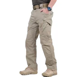 Men’s slightly stretchy tactical pants, water-resistant plaid fabric that resists tearing, wear-resistant hardshell cargo pants with pockets—lightweight outdoor work/hiking pants