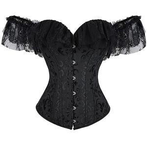 Corset Tops for Women With Sleeves Renaissance Costume Overbust Corsets Halloween Costumes Ideas Party Outfit Gothic Corset  6731C-D1