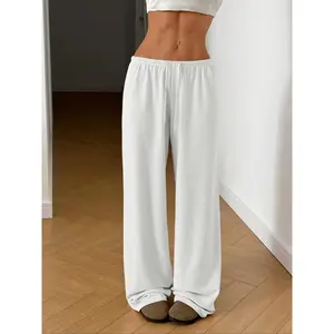2026 Women'S Solid Color Drawstring Waist Pants, Casual Comfy Trousers For Spring & Fall, Women'S Bottoms For Daily Wear, Casual Lounge Pant