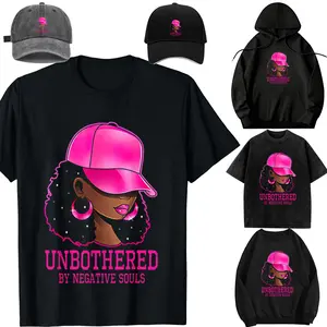 DIY-Unisex-African American Afro Queen Sassy Black Woman Unbothered T-Shirt