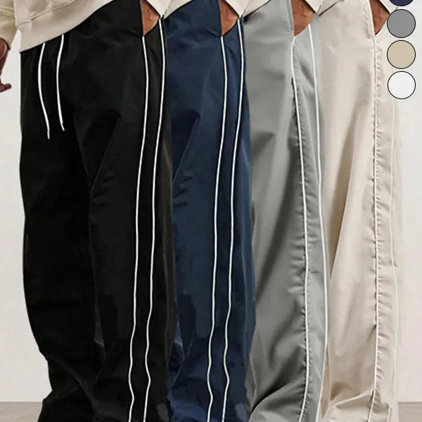 4 pieces Men's autumn and winter straight leg loose leg floor length pants, trendy high street versatile casual loose sports pants, men's style