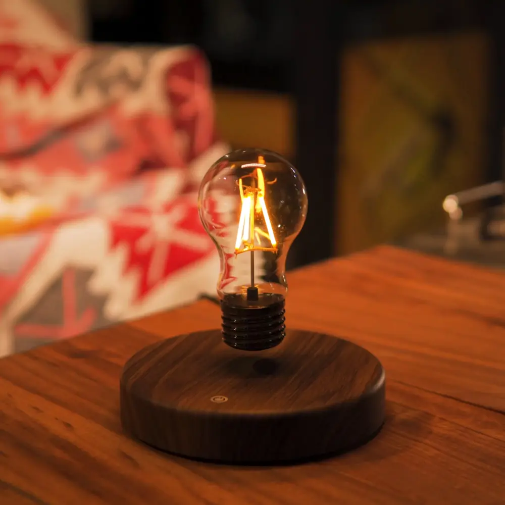 Floating Levitation Bulb Lamp,Levitating Bulb lamp light, Retro Magnetic Night Desk Light Warm Glow for Cozy Bedroom & Desk,Perfect Gift formen WomenCool Tech Gadget