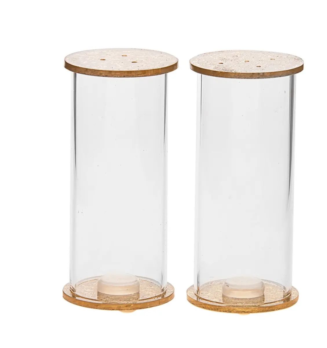 Legacy Judaica 3015-G Gold Round Lucite Salt & Pepper Shaker Set of 2, Round Shape, for Tabletop Use