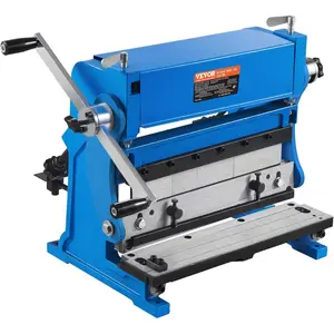 Father's Day Gift VEVOR Sheet Metal Brake, 12-inch, 3-In-1 Combination Shear Brake Roll Machine, 20-Gauge Capacity Shear Press Brake with 90 °   Max Bending Angle, Shears and Slip Roll Machine for Shear Bending Rolling