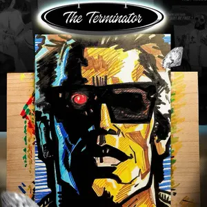 The Terminator Live Portrait 9 x 12 Alcohol Markers for Artistic Expression and Creative Drawing
