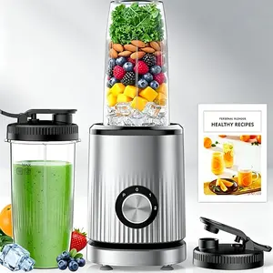 Portable Personal Blender for Smoothies & Shakes with 2-Speed Control Ice Crushing Detachable Blade 700ml Capacity 24oz Cups Extra Lid for Juices Baby Food Nutritious Recipes