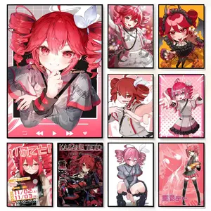 Cute Vocaloid Cute Japanese Character K-Kasane T-Teto Poster Illustrations Fade-resistant Self-adhesive posters that Perfect for gifts and creating walls in bedrooms Living rooms Bars Coffee houses and Restaurants HD printing waterproof protection