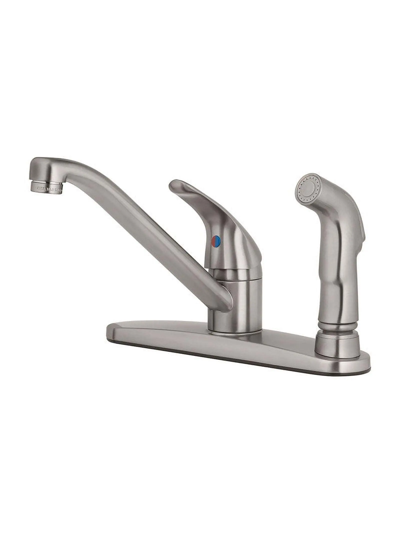 Essentials One Handle Brushed Nickel Kitchen Faucet for Side Sprayer Included