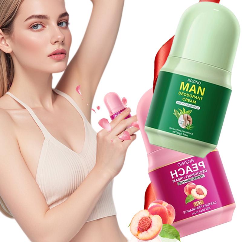 ROZINO Man Mint & Peach Deodorant Cream Long Lasting Protection 72 Hours Travel Friendly Compact Light Fragrance for Summer