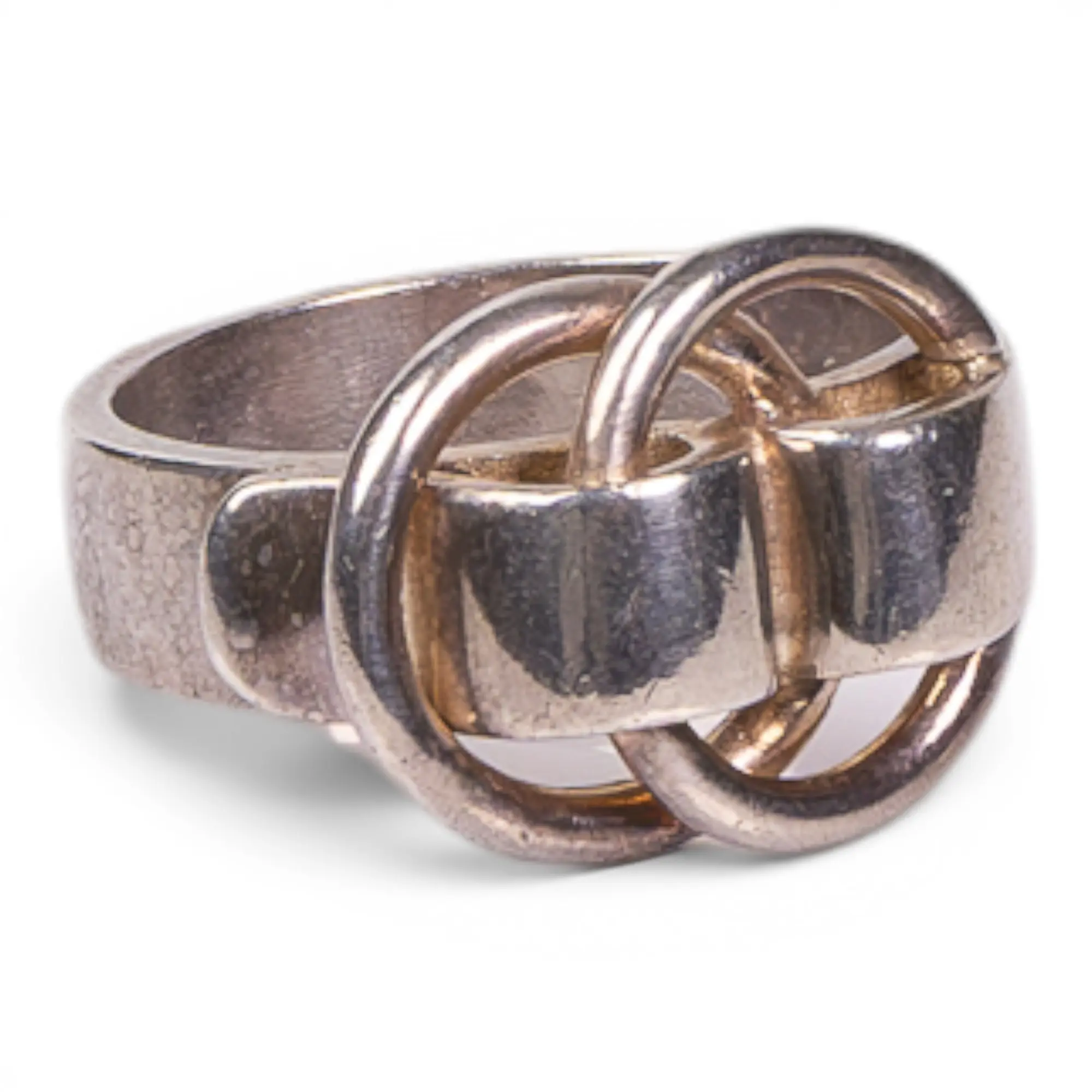 Pre-owned Hermes Dozan Ring Silver H26052873