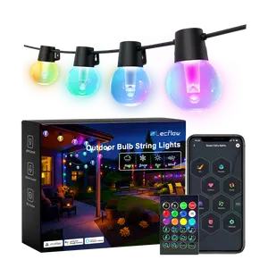 RGBIC Outdoor Bulb String Lights Smart Patio String Lights Weatherproof Garden Lights