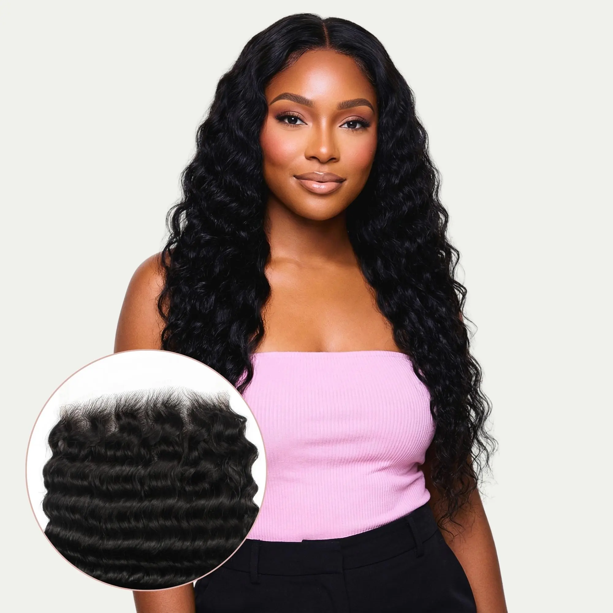 Deep Wave 6x6 HD Lace Human Hair Closure - Soft Bouncy Full Life 100% Human Hair for Defined Curls & Natural Hairline