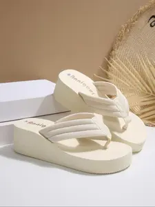 Women's Cute Bowknot Design Slip on Wedge Sandals, Casual Comfortable Platform Sandals for Beach, Fashionable Shoes for Daily Wear, Girl