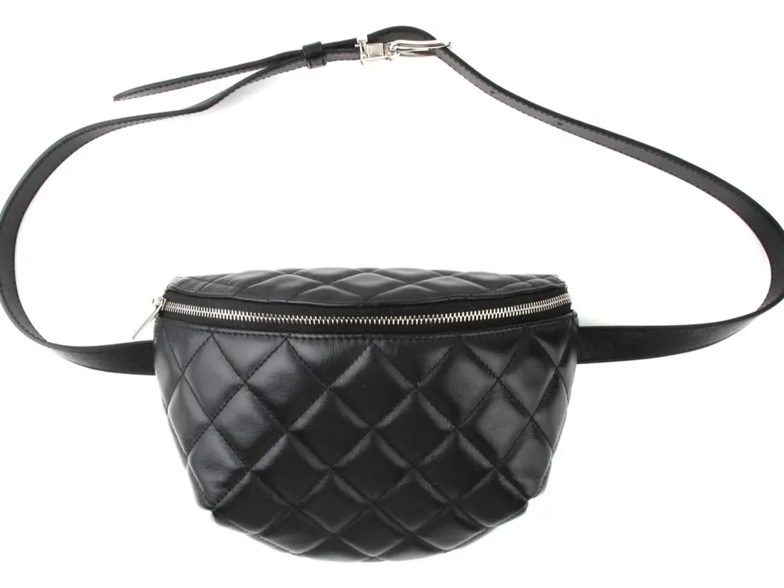 Pre-owned Leather Belt Bags Chanel Calfskin Quilted Waist Belt Bag Black