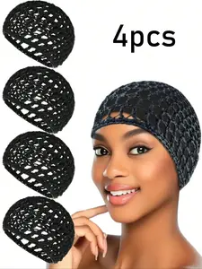 Women's 4-Pack Sleeping Caps, Breathable Hair Wraps for Sleeping, Ballet, Cooking and Daily Use