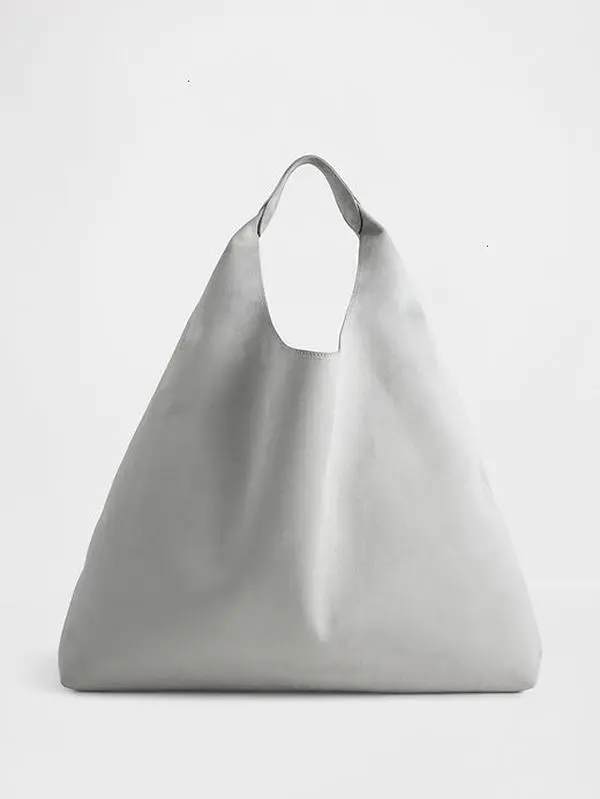 Vegan Suede Slouchy Tote Bag