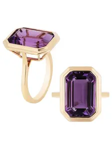 1 elegant purple cubic zirconia square ring for women's engagement, wedding, Valentine's Day gift jewelry