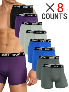 8 pcs Men's solid color long's underwear, Breathable quick drying elastic waistband sports pants, Suitable for daily wear and exercise fitness of male compatriots, Comfortable and slim fitting men's long underwear, Suitable for weddings.