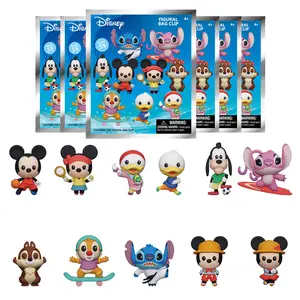 6PCS Disney Officially Licensed Disney Sports Series 55 Mickey Minnie Anime Character Random Bag Keychain Figural Bag Clip Keychain Cute Collectible