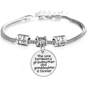 YEEQIN Grandmother Gift Grandma Bracelet Granddaughter Gift Bracelet Love between a Grandmother and Granddaughter is Forever