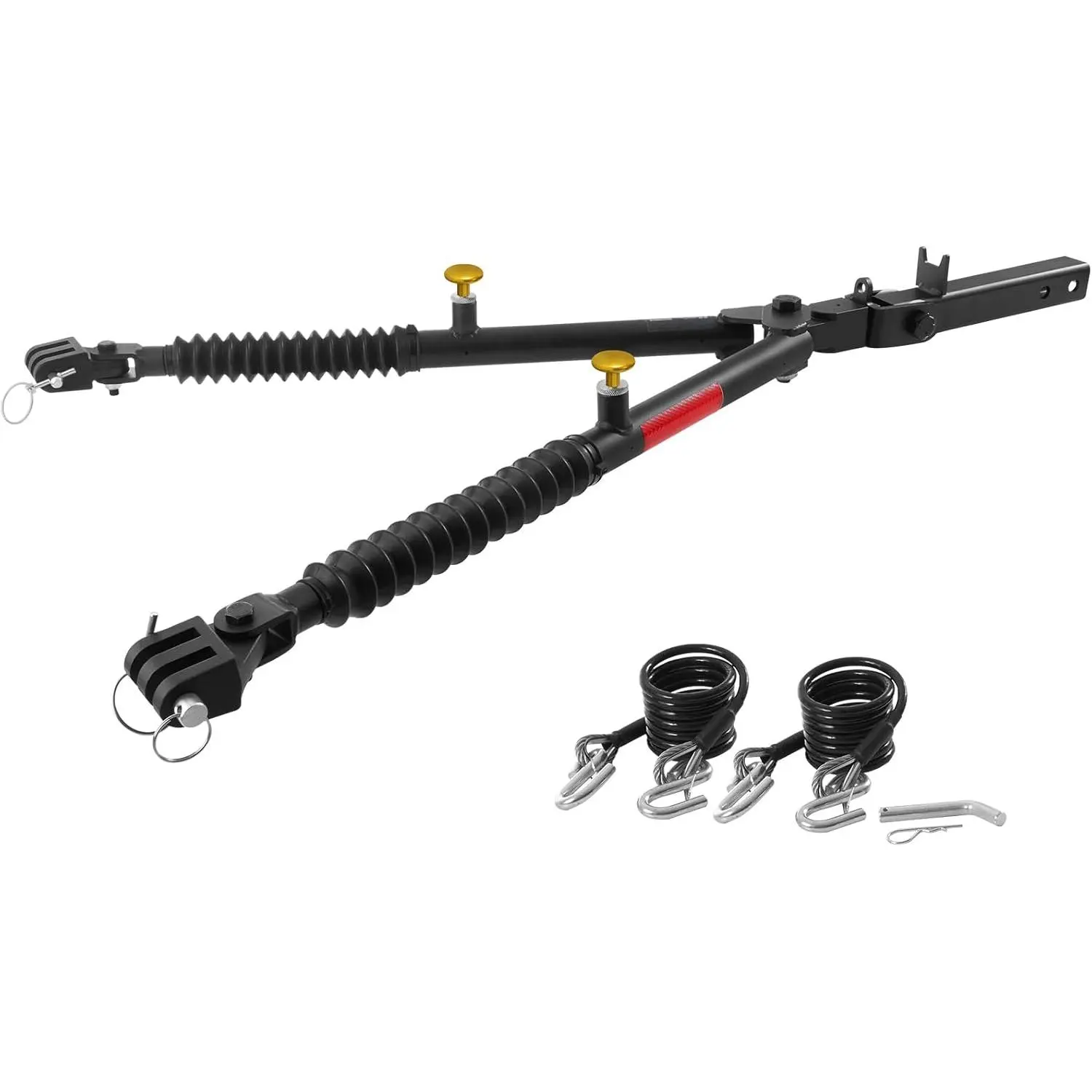 VEVOR Tow Bar, 10000 lbs Towing Capacity, Heavy Duty Alloy Car Tow Bars Fits 2-in Connector, 0-42 in Telescoping Towing Bar with Chain, Universal Vehicle Towing Bars for RV Car Trailer Truck