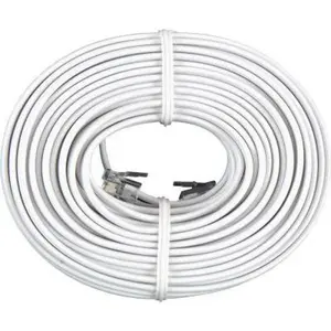 Permo 50 Feet White Telephone Extension Cord Cable Line Wire