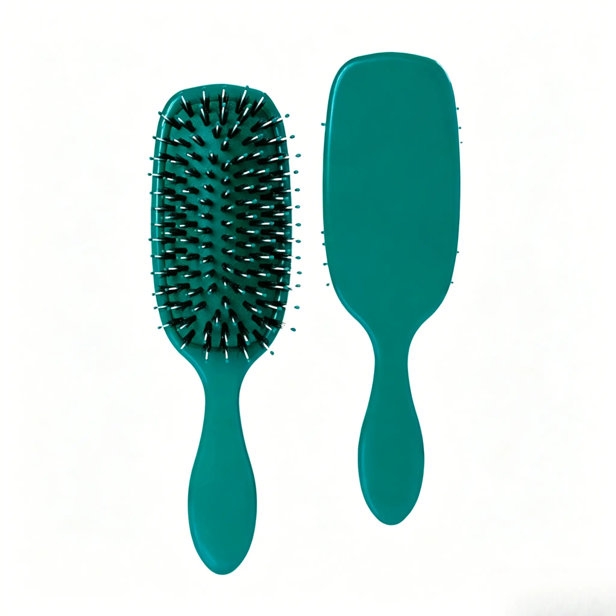 Teal Tangle-Free Pet Hair Brush Gentle Deshedding Dematting Comb Smooth Shiny Fur Grooming Tool Minimal Pulling Suitable For Long Short Haired Dogs Cats Daily Coat Care Accessory