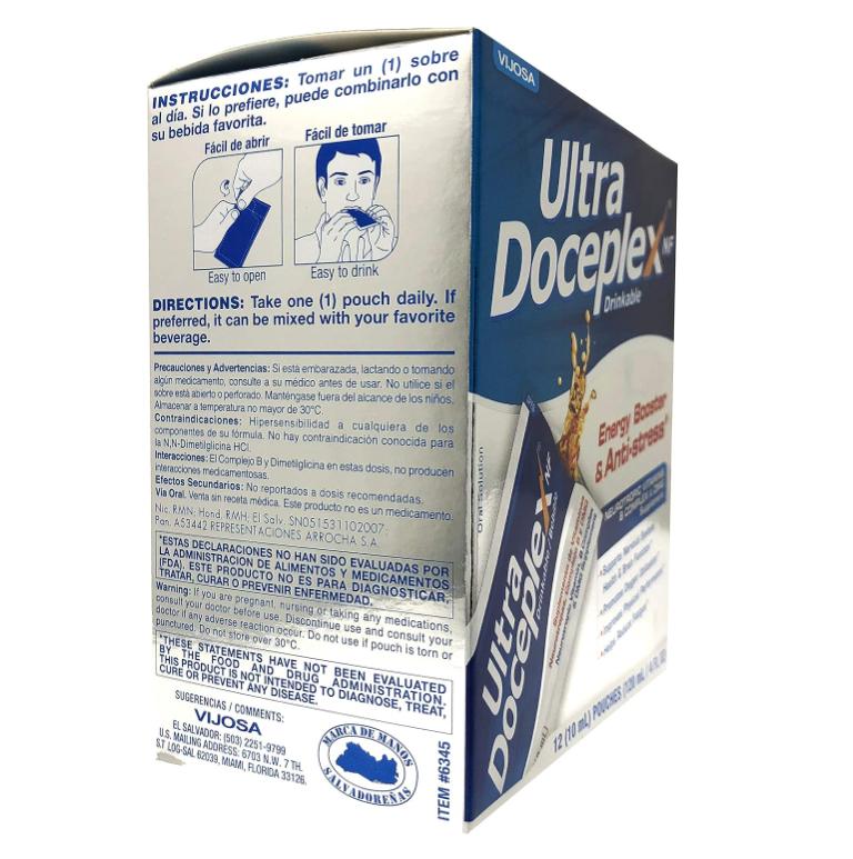 VIJOSA Ultra Doceplex Energy Pouches - Powerful B Complex in a Pouch -liquid, 12 Pouches
