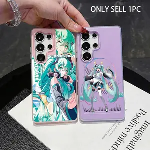 Character Hatsune Miku Phone Case 2‑in‑1 Clear Jelly For Samsung Case | Galaxy S26/S26+/S26 Ultra/S25/S24/S23/S22 | Dopamine Photo Card Holder | Slim Soft TPU Shockproof Anti‑Yellowing Lightweight Trendy
