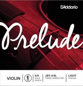 D'Addario Prelude Violin Single E String, 4/4 Scale, Light Tension