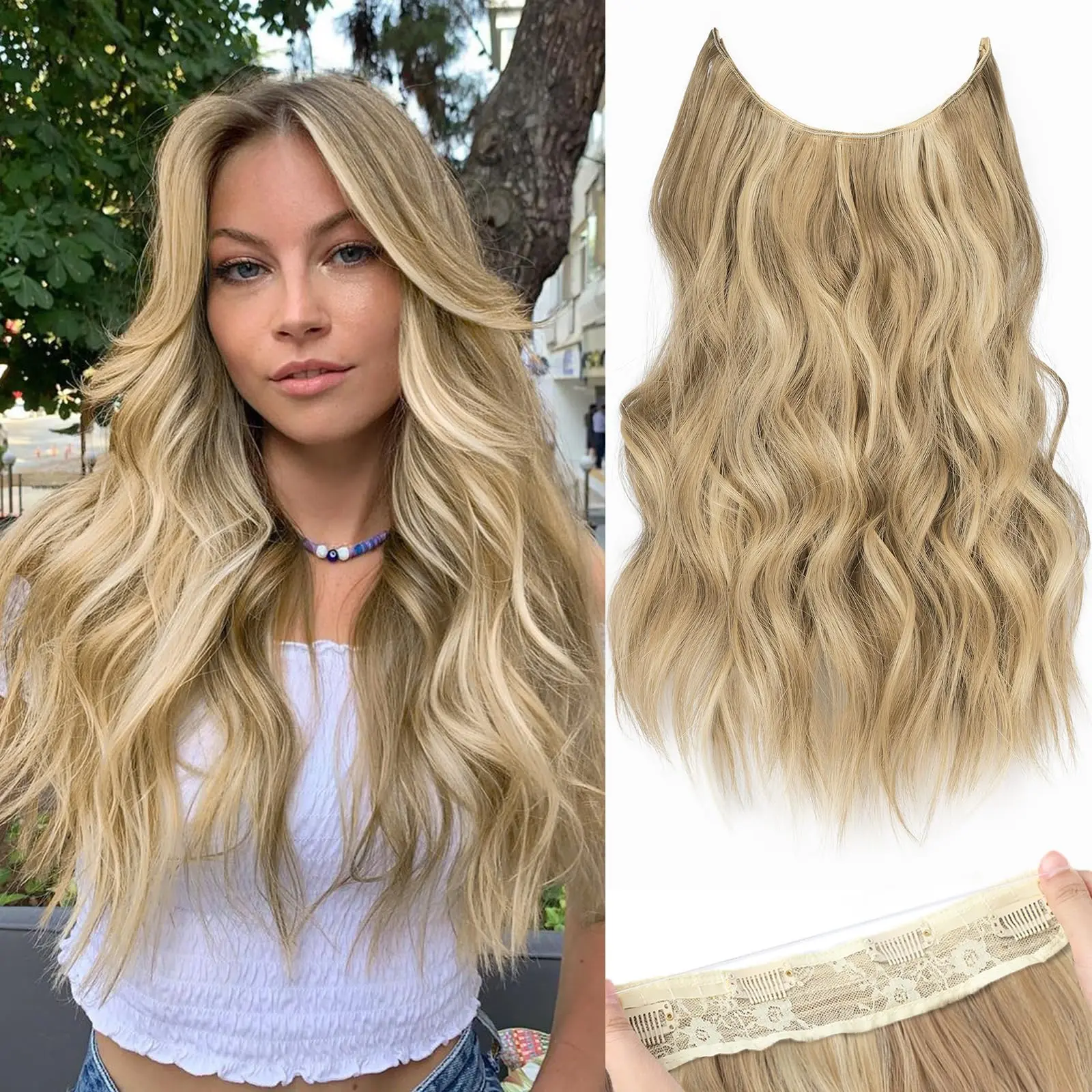 16 Inch Light Brown mix Golden Blonde