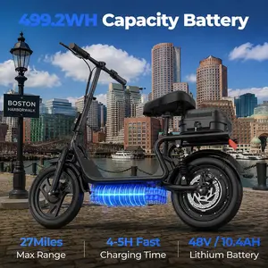 500W Electric Scooter with Seat & Storage – 22MPH, Foldable for Adults & Kids, Perfect for Family Rides ‍‍