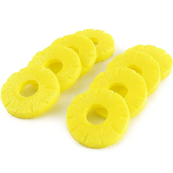 Artificial Pineapple Slices, Fake Plastic Slices Fake Fruit Slices Artificial Pineapple Model Home House Kitchen Party Decoration Photography Props(8pcs Yellow) Lifelike Simulation Decorative Halloween Gifts