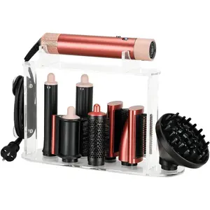 Storage Holder Compatible with Dyson Airwrap Styler Accessories, Upgraded Acrylic 7 Holes Countertop Organizer Stand, Desktop Organizer for Attachments for Bathroom