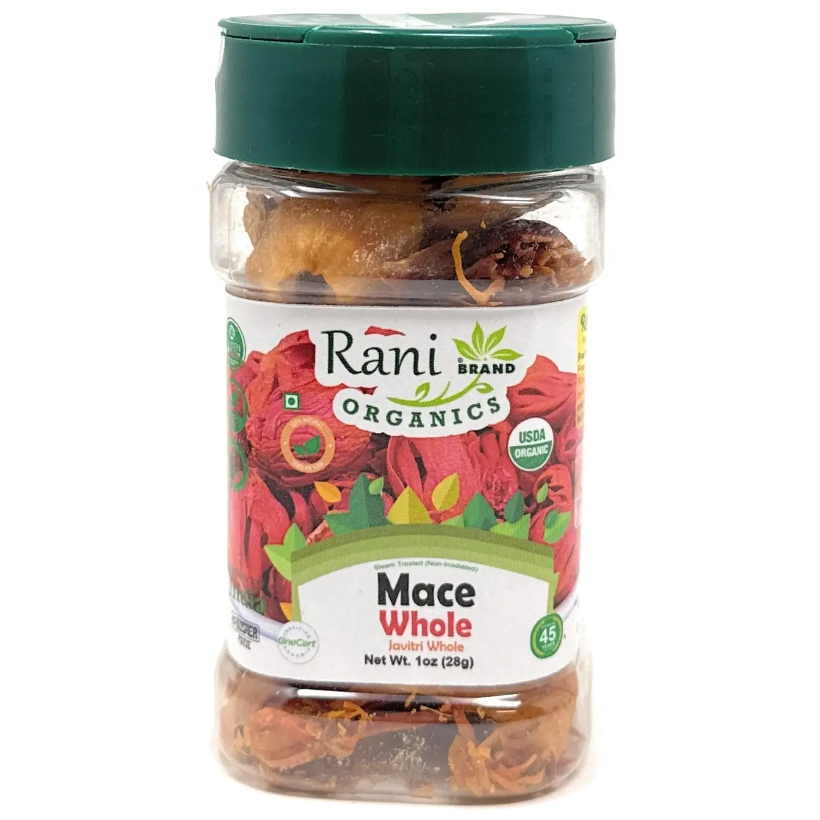 Rani Organic Mace Whole (Javathri), Spice 1oz (28g) PET Jar ~ All Natural | Vegan | Gluten Friendly | NON-GMO | Kosher | Indian Origin | USDA Certified Organic
