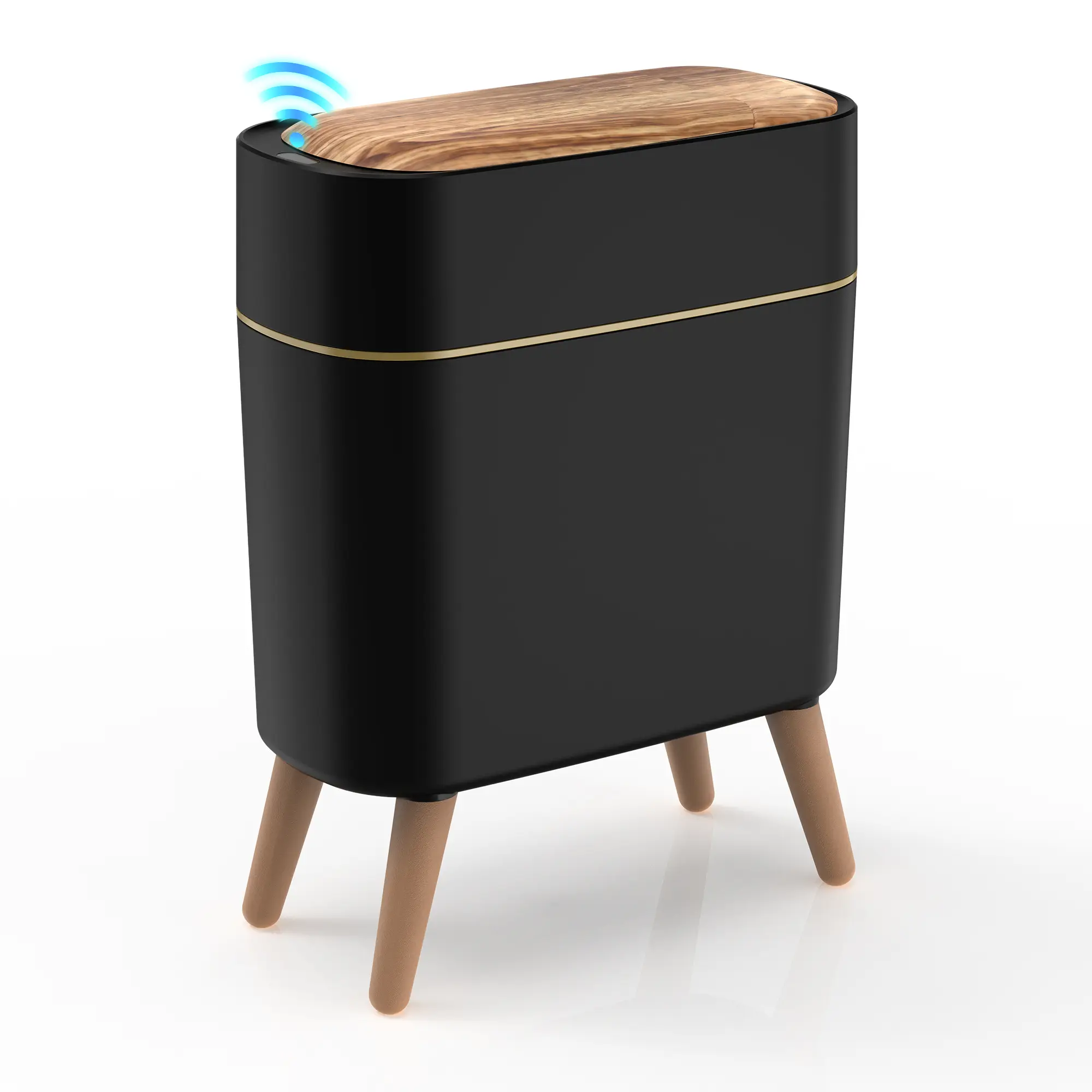 Pukomc Smart Induction Trash Can – Waterproof, Space-Saving for Kitchen, Bathroom, Bedroom, Office – Nordic White Design,summerwins summerwins