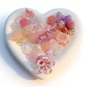 Cute DIY Bead Material Pack, Dreamy Sweet Cool Style Hole Beads, Makes Phone Chain/bracelet, Perfect for Valentine's Day Gift