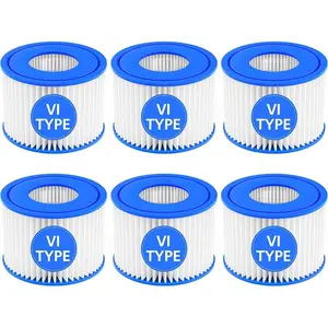 Hot Tub Filter Cartridge Size VI Compatible with Lay-Z-Spa, Coleman SaluSpa 90352E 58323, 6 Pack Colorful Wand Garden Stakes Kit hole Round Solar Pool Cover Reflective Strips