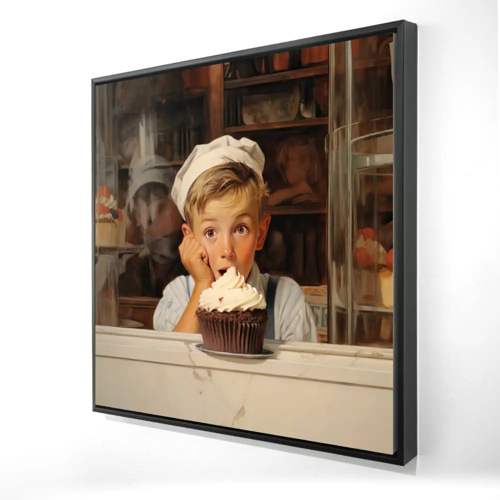 212 MAIN 24x24 in. Contemporary Vibrant Food-Themed Cupcake Photo Print - Modern Artwork for Food Enthusiasts, Gastronomy Home Decor, Bedroom Wall Art