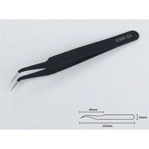 Tooth Gem Placement Tweezers (ESD-17 Curved Precision)