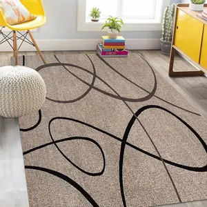 Abstract Line Pattern Floor Mat, 1 Count/2 Counts Non-slip Rectangle Home Decor Rug, Decorative Carpet for Home Living Room Bedroom Study Room