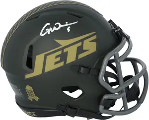 Garrett Wilson New York Jets Autographed Riddell 2025 Salute To Service Speed Mini Helmet - Fanatics Authentic Certified