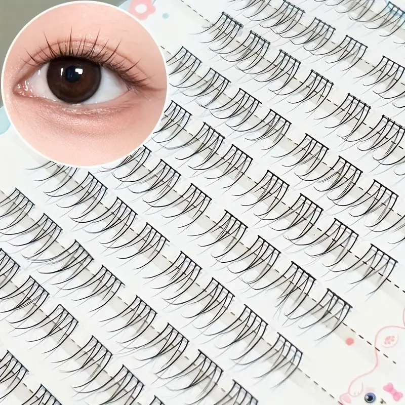 Mixiaohe Clear Water False Eyelashes, Large Capacity 80 Pairs, Fine Stems, C Curl, DIY, Natural Look, Fluffy, Daily Use, Beginner Friendly, Makeup, Easy DIY Eyelashes