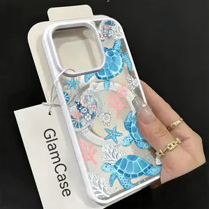 Turtle Ocean Pattern Phone Case，Undersea Life Style for iPhone 17 16 15 14 13 12 11 Plus Pro Max.A17