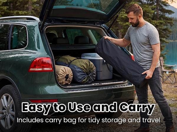 Comfort Folding Camping Chair，With 440 Lbs Capacity, Reinforced Steel Frame And 600D Oxford Fabric, 2 Cup Holders And Side Pockets, Folds Into Carry Bag, Perfect For Outdoor Concert And Glamping